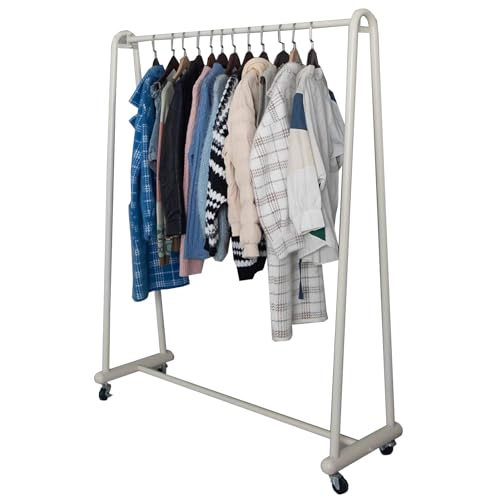Robuster Kleiderständer, Rollbarer Kleiderständer Mit Rädern, Kommerzielle Hochleistungs-Kleiderstange Zum Aufhängen Von Kleidung, Einzelstangen-Garderobenständer Für Schlafzimmer Und Boutiquen, Trag
