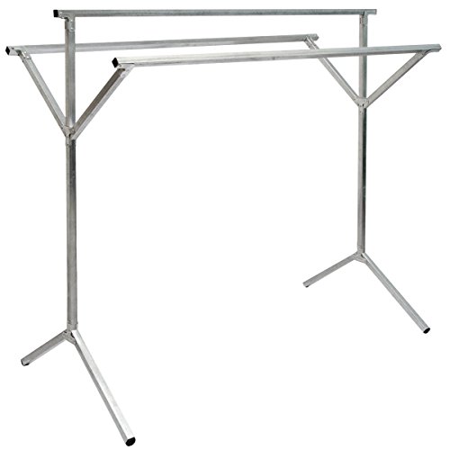EYEPOWER klappbarer Kleiderständer 3 Aufhängestangen Garderobenständer Wäscheständer 150cm lang Mehrzweckstand 100% Metall Silber