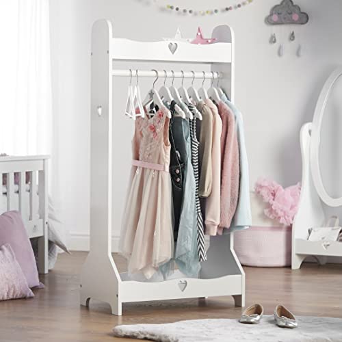 Haus Projekt Kids rail, Aufbewahrungs-Kleiderstange für Kinder, Kinder-Kleiderständer aus Holz, Handgefertigte Kleiderstange für Mädchen, Offener Kleiderschrank für Babys, Platzsparendes Kinderzimmer