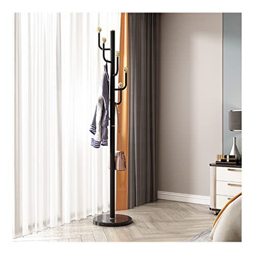 Bodenstehender Garderobenständer Stock-stehender Mantel Rack Hochleistungs-Edelstahl-Metallmantel-Regal-Wohnzimmer-Korridor-Eck-Kleidermaschinen-Mantel-Tasche Hut-Rack-Marmor-Basis Garderobe, Lagerreg