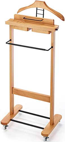 Kobolo Herrendiener Jackenständer Kleiderständer - Holz - braun - 46x32x105 cm