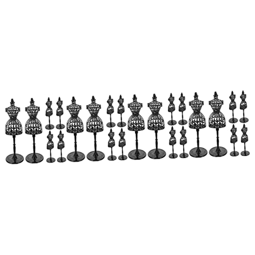 TOYANDONA 24 Stücke Kleiderständer Rahmen Halter Kleiderbügel Für Kleider Rock Kleiderbügel Kleine Schaufensterpuppe Mini Kleid Form Puppe Mini Schaufensterpuppe Ständer Puppe Kleid