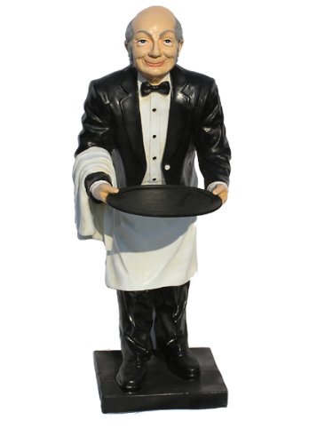 Helga Freier Butler Jeams Figur Diner Statue Opa Old Man Skulptur (Schwarz)