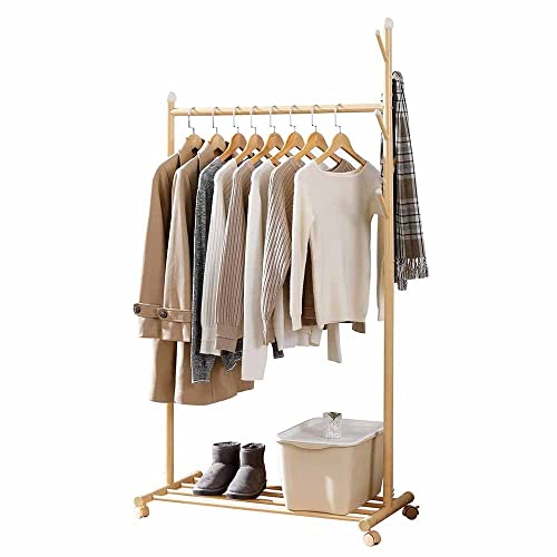 Kleiderständer Kleiderständer zum Aufhängen von Kleidung, 3-in-1-rollbarer Kleiderständer mit Schuhregal, multifunktionaler Kleiderständer, freistehend, für den Innenbereich, für Wohnzimmer,