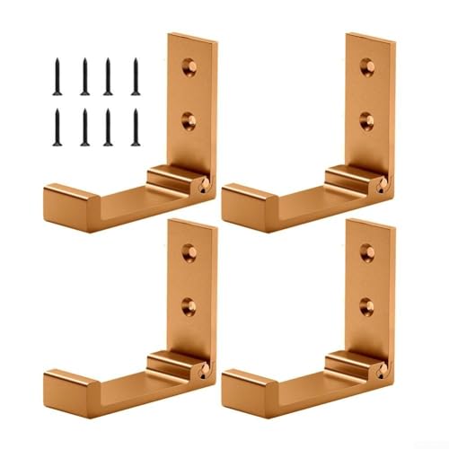 Zilimontt 4 faltbare Haken, robuste Aluminiumhaken, Wandmontage, mit Schrauben, rostfrei, klappbarer Kleiderhaken, faltbarer Wandhaken, stumpfes Design, Wandhaken, kann Schlüssel, Handtücher, Hüte,