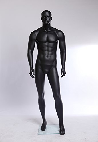 Euroton XM-11-8 schwarz lackierte abstrakte Schaufensterpuppe in Matt Mannequin Mann männliche Schaufensterpuppe schwarz Male Mannequin Black