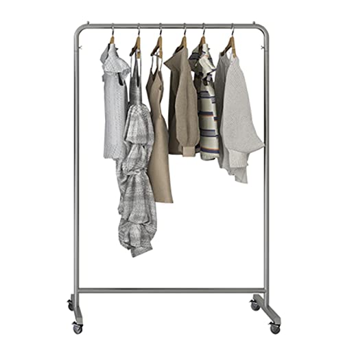 Rollbarer Kleiderständer aus Edelstahl – Robuster gewerblicher Kleiderständer auf Rädern, Großraum-Einzelhandelsdisplay, freistehende Kleiderstange fürs Schlafzimmer (100 x 40 x 160 cm)