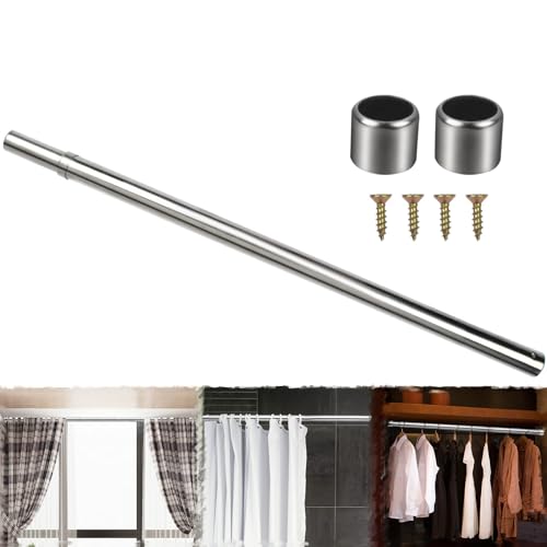 Kleiderstange Schrank Ausziehbar 56-102cm bis 60KG, Kleiderschrank Teleskop Kleiderstange Edelstahl Garderobenstange Schrank Kleiderstange Wandmontage Kleiderstange Deckenmontage Kleiderstange Wand