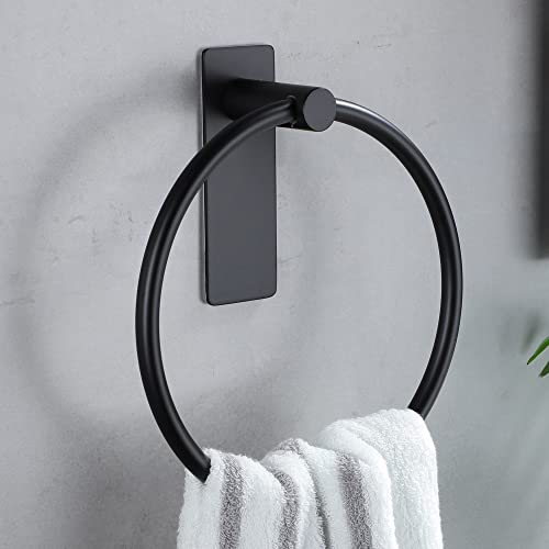ZUNTO Handtuchring Schwarz Ring Ohne Bohren für Küche und Badezimmer, Selbstklebend
