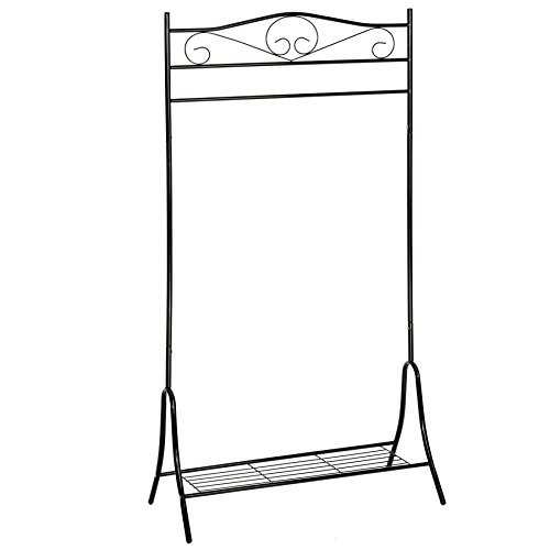tectake Antik Kleiderständer Metall Garderobenständer - diverse Farben - (Schwarz | Nr. 402010)