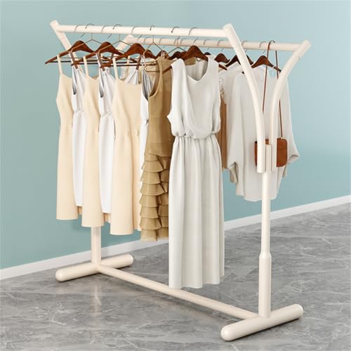 Robuster Kleiderständer aus Metall, mit Doppelstange, tragbar, rollbar, für Boutiquen, Einzelhandel, Kleidung, 60 x 150 cm