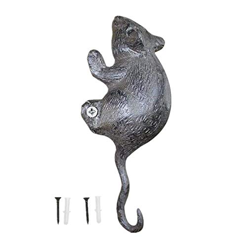 TentHome Garderobenhaken Kleiderhaken Garderobe Wandhaken Handtuchhaken Gusseisen Deko-Haken Tier Maus Antik Schlüssel-Haken Aufhänger