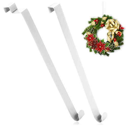 com-four® 2X Türhaken aus Edelstahl - 26 cm Haken für Türkränze und Dekoration - Aufhänger für Wohnungstüren innen und außen - Kleiderhaken zum Einhängen