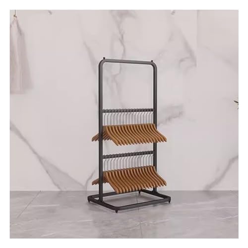 Garderobenständer Kleiderbügel-Organizer-Stapel mit Rollen, tragbarer Kleiderbügel-Organizer aus Metall for Einzelhandelsgeschäfte, Waschküche und Kleiderbügel-Organizer-Ständer for den Einzelhandel(B