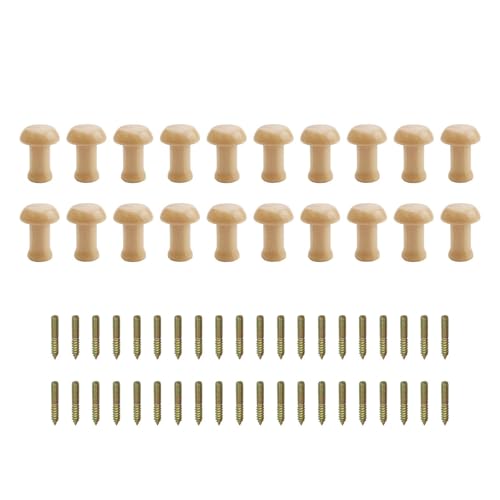 WJUAN Holzhaken, 20 Stück Wandhaken Holz, Klein Kleiderhaken Massivholz, Wird mit Schrauben Geliefert, Schickes Design, für Hängende Handtücher, Taschen, Schlüssel