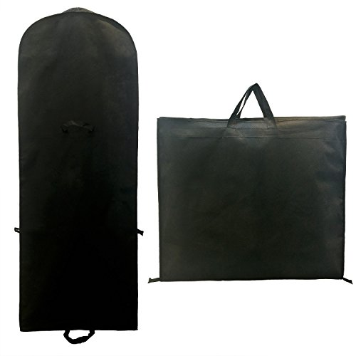 TUKA-i-AKUT Atmungsaktiver Kleidersack 180cm x 64cm, Faltbare Schutzhülle für Brautkleider/Abendkleider/Anzüge/Mäntel, Langzeitaufbewahrung & Transportieren, Schwarz TKB1001