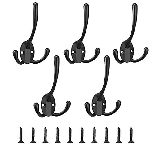 NBFBA Kleiderhaken, 5 Stücke Metall Vintage Garderobenhaken Wandhaken , Wand Kleiderhaken mit 10 Schrauben für Badezimmern Schlafzimmern Küche wände und -türen