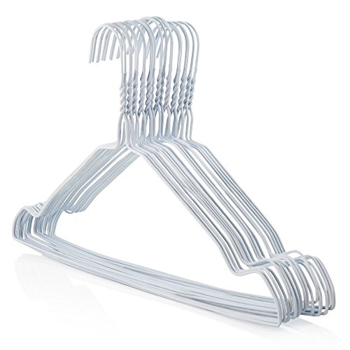 Hangerworld 50 Draht Kleiderbügel 41cm Weiß Mit Einkehrbungen Drahtkleiderbügel Metallkleiderbügel