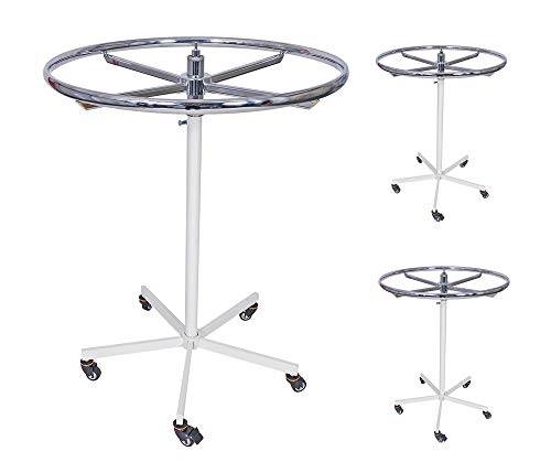 Sommer International GmbH 3er Set Rundständer Ø 85 cm mit weißem Fuß inkl. gut gebrauchten Ring | Kleiderständer Rollständer