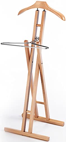 Kobolo Herrendiener Stummer Diener Kleiderständer - Holz - 44x37x105 cm - Natur