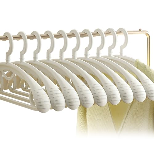 Kleiderbügel aus Kunststoff, extra Dicker Kunststoff, breite Schulter, für Erwachsene, 360 Grad drehbar, rutschfest, ideal für den täglichen Gebrauch, Blau, 10 Stück
