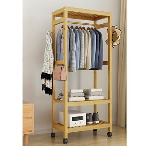 Garderobenständer aus Bambusholz, Kleiderständer mit Regalen, Kleiderständer, Ständer für Kinder, Kinder, Erwachsene, Schuhmantel, Aufbewahrung, Organizer, Regal im Eingangsbereich, Büro, Ge