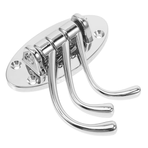 CRILSTYLEO Drehbarer Kleiderhaken Aus Massivem Metall Klappbar Mit Schwingarm Dreifachhaken Für Wandmontage Ideal Für Badezimmer Küche Und Schlafzimmer Stil B Silber
