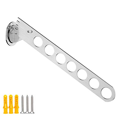 Wand Kleiderbügelhalter Klappbar, Kleiderständer Wandmontage, Verstellbar Kleider-Schrank Garderoben-Bügelhalter Platzsparende Kleiderlüfter Kleiderhalter Klapphaken Kleiderwandhaken Handtuchhalter