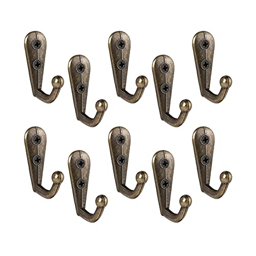 HIHELO Garderobenständer, Aufbewahrungsbänke, 10 Stück, Kleiderhaken, strapazierfähig, Wandmontage, antike Kleiderhaken for Handtuch, Kleidung, Wandgarderobe