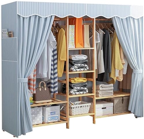 BICIBO Kombinationsgarderobe Kleiderständer Einfacher bodenstehender Kleiderständer Massivholz Schlafzimmer Hängeregale Haushaltsregale Stoffgarderobe. (Farbe : B) (C)