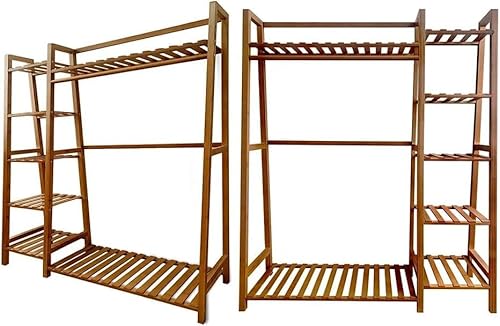 MAVERY Kleider- und Schuhregal aus Bambus, Moderne 3-in-1-Garderobe mit Stange und Haken, für Schlafzimmer, Flur, Wohnzimmer, Tragfähigkeit 100 kg, 130 x 40 x 140 cm