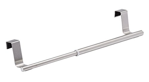 Wenko Tür-Handtuchstange Teleskop - ausziehbarer Türhandtuchhalter, Handtuchhalter für Schranktür, Edelstahl rostfrei, 36-60 x 6 x 7 cm, silber matt