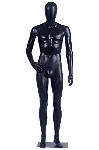 Eurotondisplay MC-1Black männliche Schaufensterpuppe beweglich matt schwarz Schaufensterfiguren Male Mannequin Black