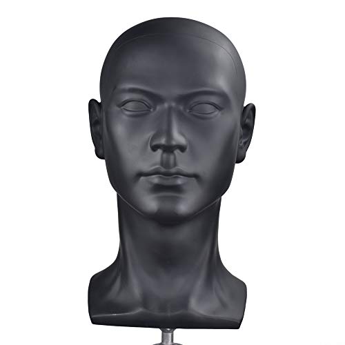 Mannequins Mannequins Kopf aus Kunststoff, realistische Männerperücke, Dummykopf für Hut, Sonnenbrillen