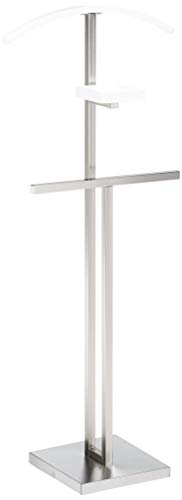 Haku Möbel Herrendiener   Stahlrohr Edelstahloptik mit Kleiderbügel Höhe 116 cm