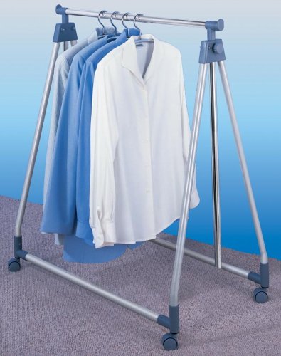WENKO Kleiderständer klappbar, höhenverstellbar, 88 x 100-168 x 11-49 cm, chrom