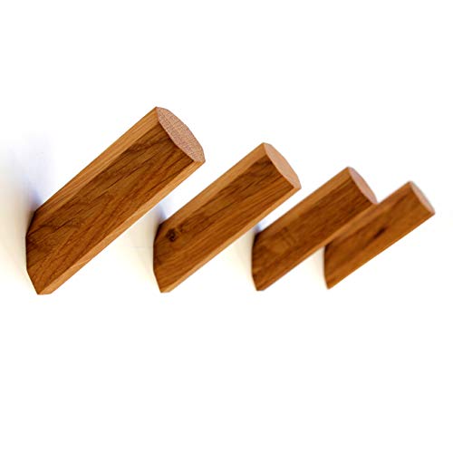 Maximale Belastung 15 kg NewZC 6 Stück Holz Kleiderhaken Natürliche Holz Wandhaken 3x6cm Buche Haken 45° Weißer Haken Aufhänger für Kleidung Schal Hut Tasche