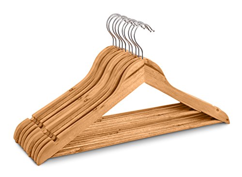Highliving, 20 Stück hochwertige Kleiderbügel aus Holz für Anzug, Hosen, Kleider, Kleidung