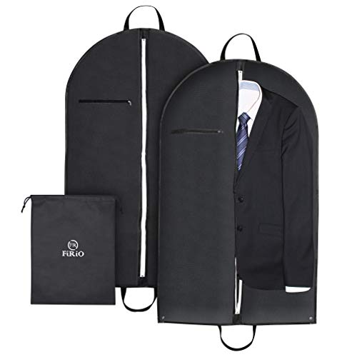 FR FiRiO® 2 x Premium Anzug Schutzhülle | Anzugtasche hochwertig + extrem stabil (120 GSM) | 100 x 60 cm | Business Kleidersäcke Reise Aufbewahrung | mit genialem Travel eBook
