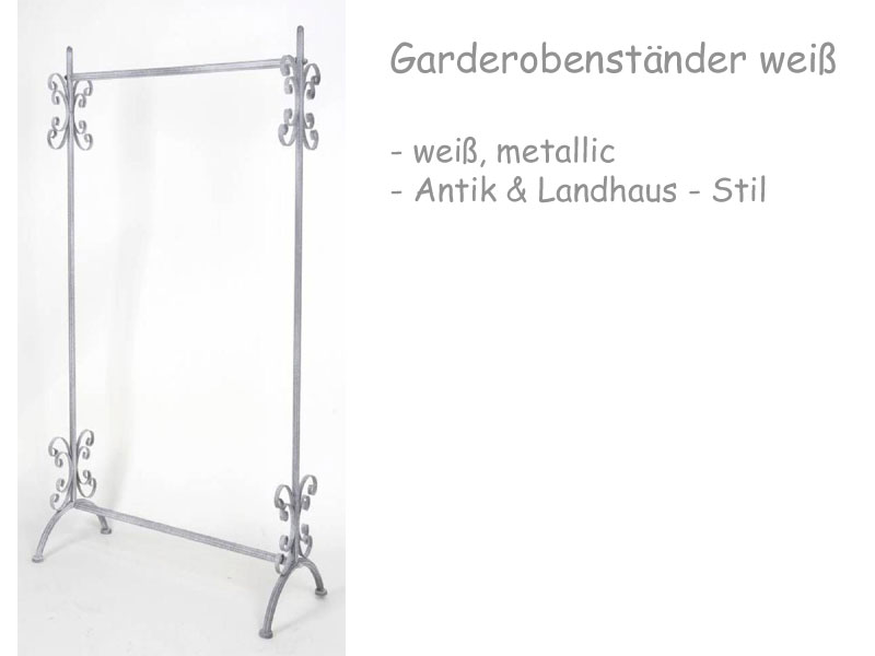 Garderobenständer Antik weiß