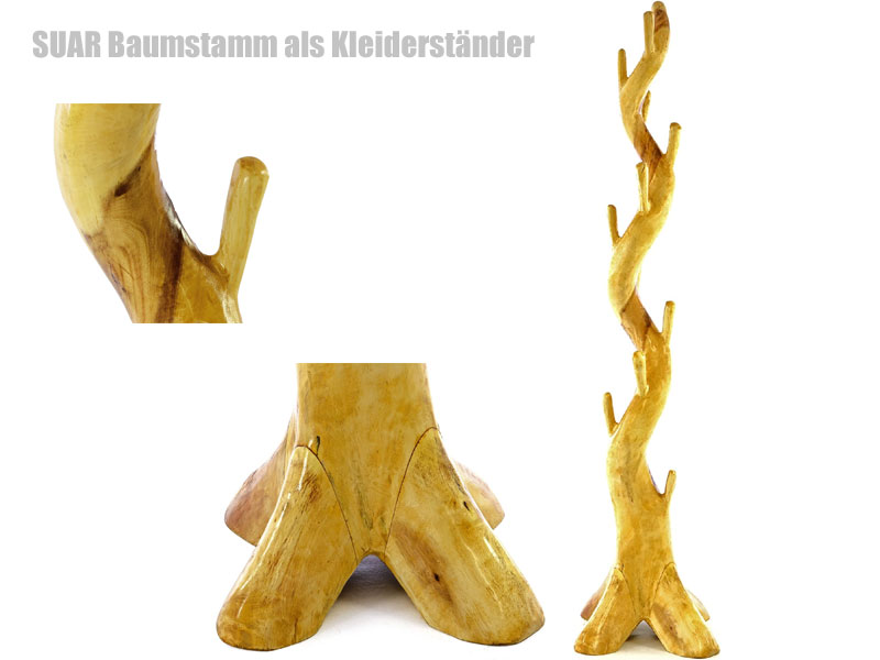 SUAR Baumstamm als Gardobenständer SUAR Baumstamm als Garderobenständer